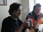 Sitting in the kitchen: Yuri Elik and Nikolay Nikolaevitch